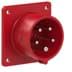 Zeige Details für CEE toestel-inbouw 5p  16A 400V 6h rood 75x75mm IP44 PCE Bild von CEE toestel-inbouw 5p  16A 400V 6h rood 75x75mm IP44 PCE