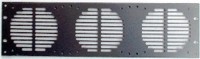 Bild von frontplaat 19inch 3HE-U gaten voor 3x fan 120x120 staal zwart
