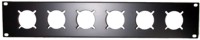 Bild von frontplaat 19inch 2HE-U gaten 6x schuko(50x50) staal zwart