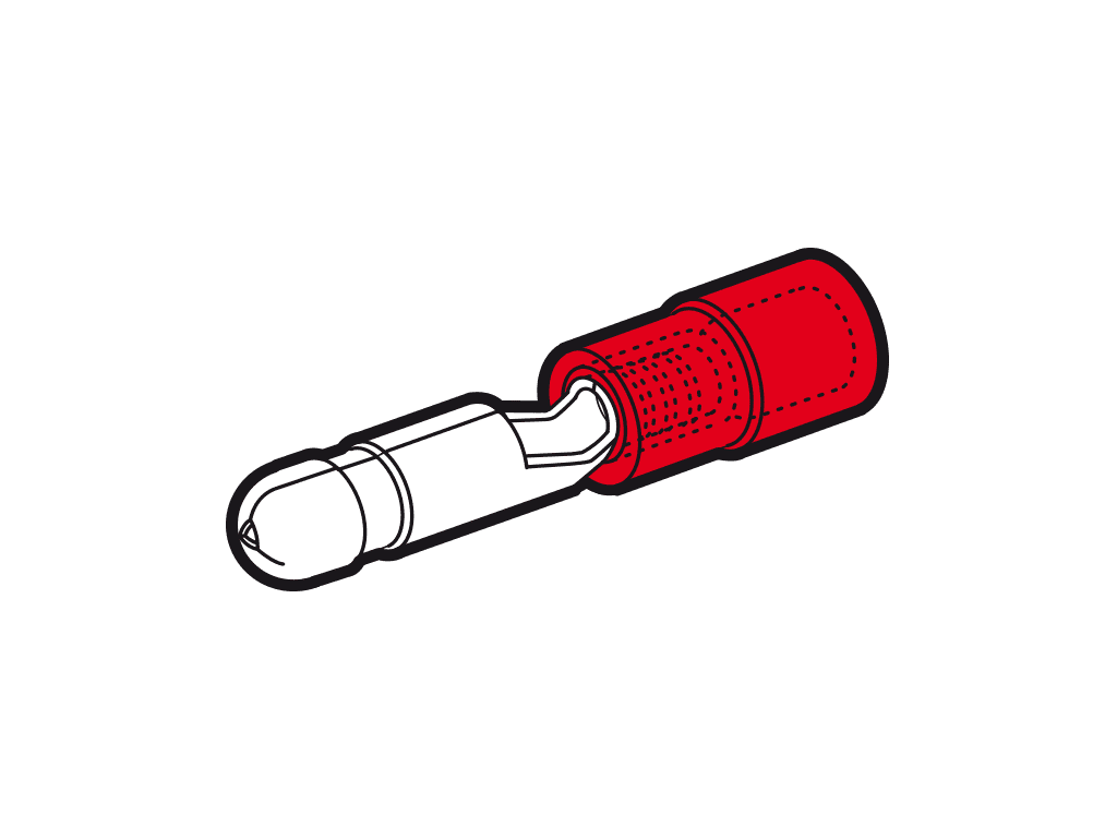 Picture of rondsteker male geisoleerd 0.25-1.5mm2 rood D4mm PC-V0 VPE100