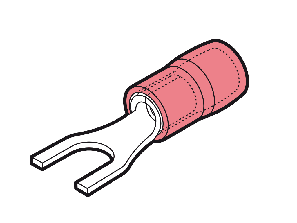 Bild von vorkkabelschoen geisoleerd 0.25-1.5mm2 rood  3.2mm PA6.6-V2 VPE100