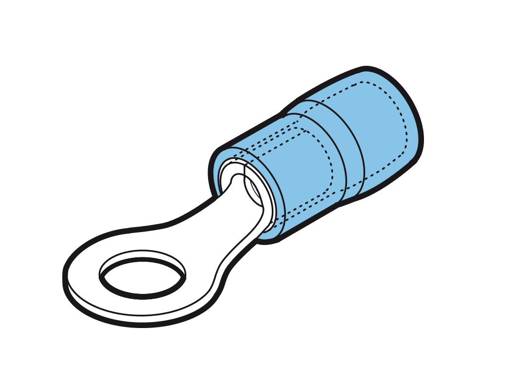 Bild von ringkabelschoen geisoleerd 1.5-2.5mm2 blauw  M3.5 L=20.4mm PA6.6