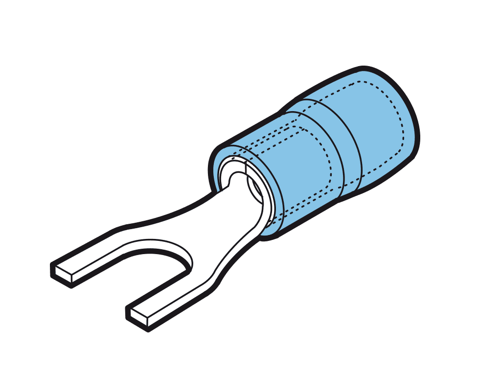 Bild von vorkkabelschoen geisoleerd 1.5-2.5mm2 blauw  5.3mm PA6.6 VPE100