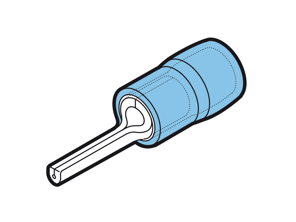 Picture of vlakstiftkabelschoen geisoleerd 1.5-2.5mm2 blauw 13.0mm PA6.6 VPE100