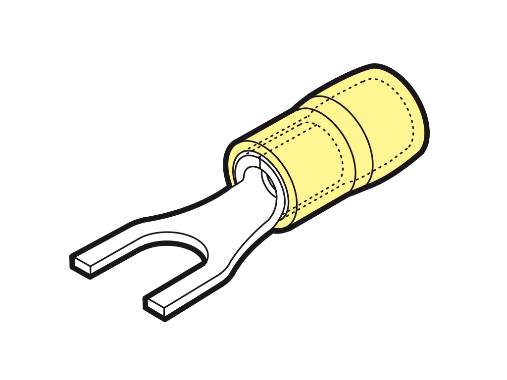 Bild von vorkkabelschoen geisoleerd 4-6mm2 geel  8.4mm PA6.6 VPE100