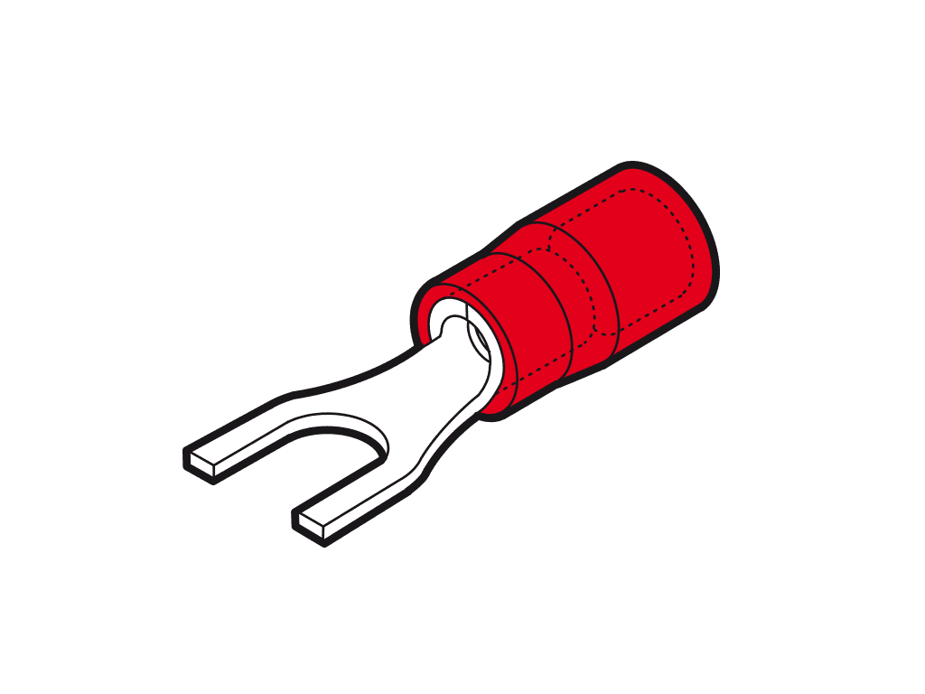 Bild von vorkkabelschoen geisoleerd 0.25-1.5mm2 rood  6.4mm W8.1mm PC-V0 VPE100