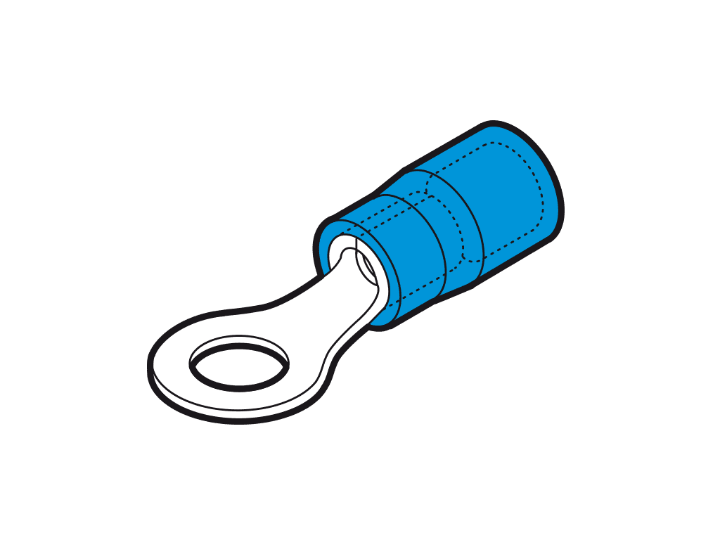 Bild von ringkabelschoen geisoleerd 1.5-2.5mm2 blauw M3 PC-V0 VPE100