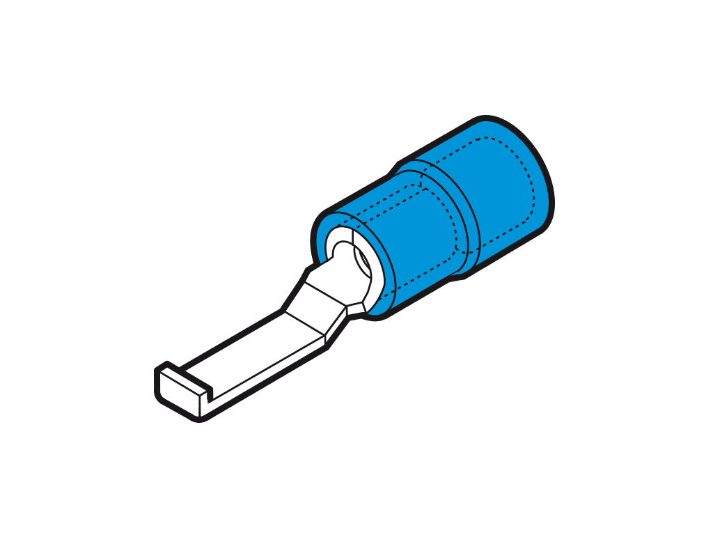 Picture of vlakstiftkabelschoen+LIP geisoleerd 1.5-2.5mm2 blauw 17.5x4.6mm PC-V0