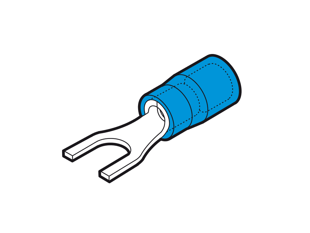 Picture of vorkkabelschoen geisoleerd 1.5-2.5mm2 blauw  4.3mm W7.5mm PC-V0 VPE100