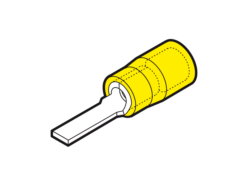 Picture of vlakstiftkabelschoen geisoleerd 4-6mm2 geel 19.1mm PC-V0 VPE100