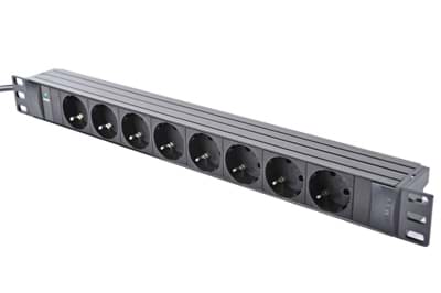 Picture of PDU 19inch in:Schuko-2.0m uit:8xShuko met LED / zwart