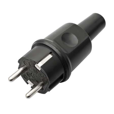 Picture of stekker randaarde volrubber zwart 442 AVA