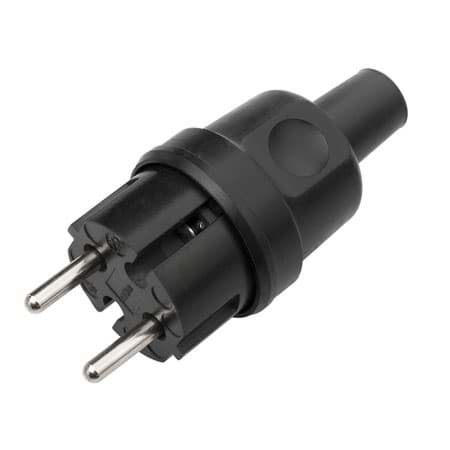 Picture of stekker 2-polig rubber zwart 242 AVA