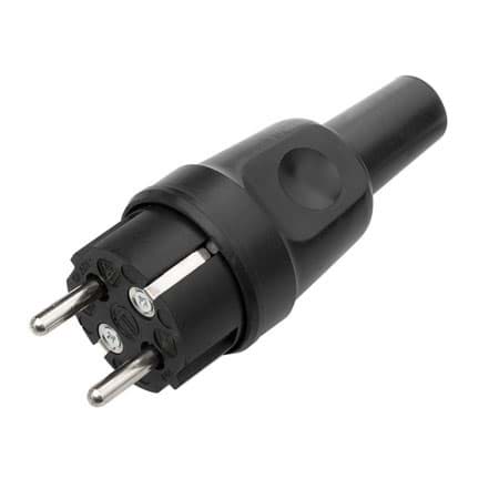 Picture of stekker randaarde volrubber Industrie zwart 341 AVA