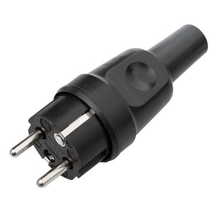 Picture of stekker randaarde+busaarde volrubber zwart Industrie 341 AVA