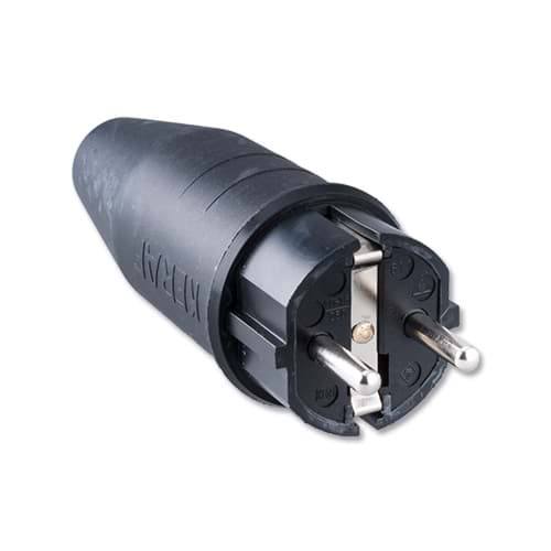 Bild von stekker randaarde rubber zwart 611 Keraf