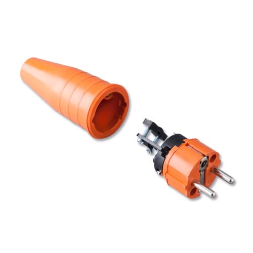 Bild von stekker randaarde+busaarde volrubber geheel oranje 521 Keraf