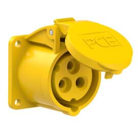 Bild von CEE wcd-inbouwRecht 3p  16A 110V 4h geel 55x55mm IP44 PCE
