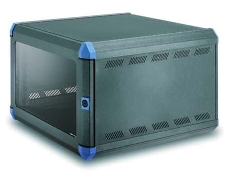 Picture of wandkast 19inch 15HE D500 met glasdeur uitneembaar zijpaneel