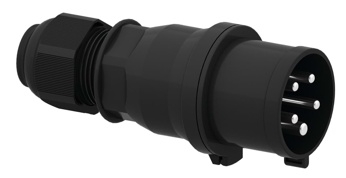 Picture of CEE steker 5p  32A 400V 6h zwart IP44 Bals EVENT QuickConnect