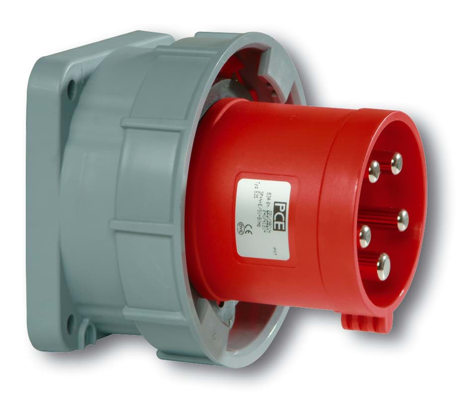 Bild von CEE toestel-inbouw 5p  63A 400V 6h rood 100x100mm IP67 PCE