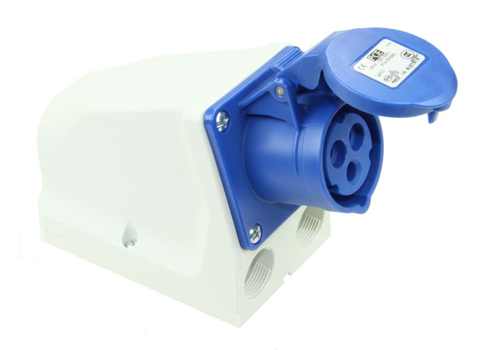 Picture of CEE wcd-doorvoer 3p  16A 230V 6h blauw IP44 PCE