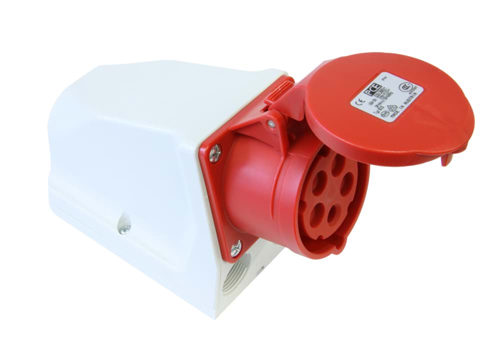 Picture of CEE wcd-doorvoer 5p  16A 400V 6h rood IP44 PCE