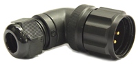 Afbeelding van cable connector angled with nut 26R male d7-13 black