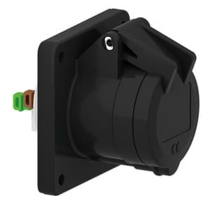 Picture of CEE wcd-inbouwRecht 3p  16A 230V 6h zwart 56x56mm IP44 Bals QuickConne