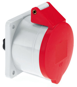 Picture of CEE wcd-inbouwRecht 4p  16A 400V 6h rood 75x75mm IP44 Bals schroef