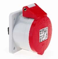 Picture of CEE wcd-inbouwRecht 5p  16A 400V 6h rood 72x65mm IP44 Bals schroef