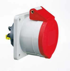 Picture of CEE wcd-inbouwRecht 5p  16A 400V 6h rood 75x75mm IP44 Bals QuickConnec