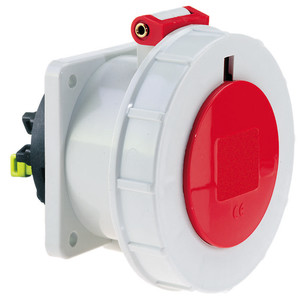 Picture of CEE wcd-inbouwRecht 5p  16A 400V 6h rood 75x75mm IP67 Bals QuickConnec