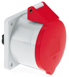 Picture of CEE wcd-inbouwRecht 5p  32A 400V 6h rood 75x75mm IP44 Bals schroef