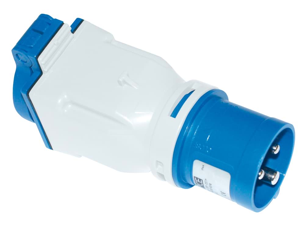 Picture of CEE adapter 3p 16A 230V 6h blauw IP44 > schuko randaarde PCE