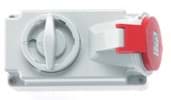 Picture of CEE wcd-doorvoer 5p  16A 400V 6h rood IP44 +schakelaar Bals