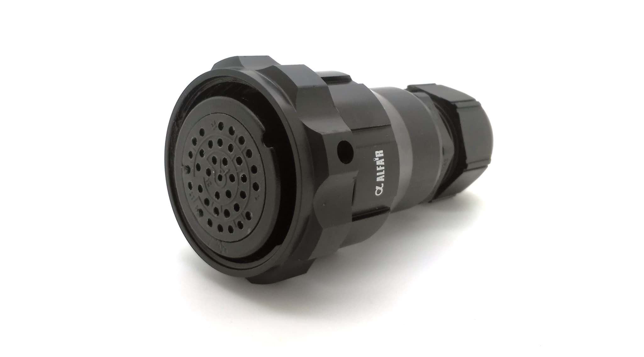 Picture of cable connector with nut 337P female d9-17 M25 black