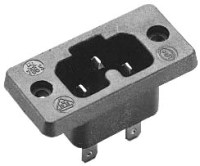 Afbeelding van IEC C16A 10A 155gr inbouw pen schroef zwart Kaiser