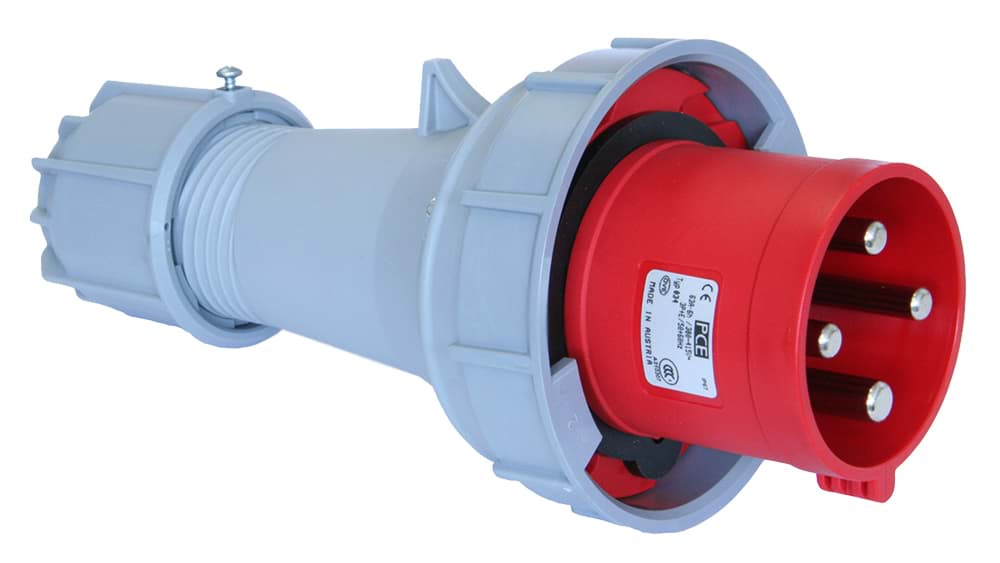 Picture of CEE steker 4p  63A 400V 6h rood IP67 PCE