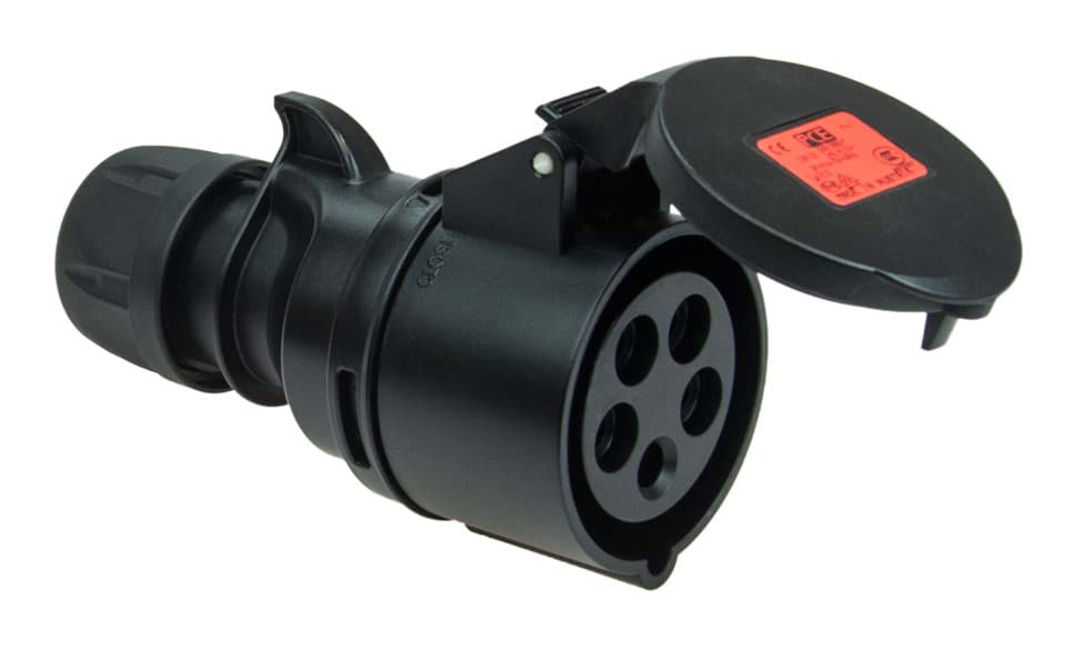Picture of CEE koppeling 5p  16A 400V 6h zwart IP44 PCE