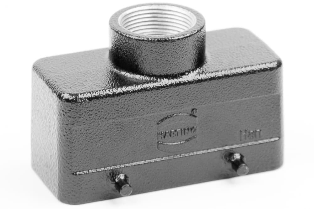 Picture of Han 16B-2LOCK kabelhuis laag top-invoer PG21 zwart