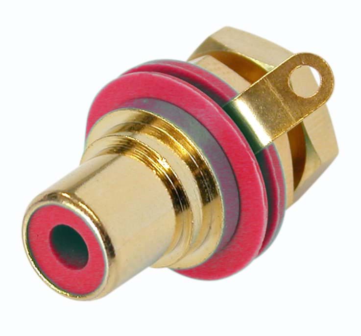 Picture of RCA chassis+isolatie goud/rood