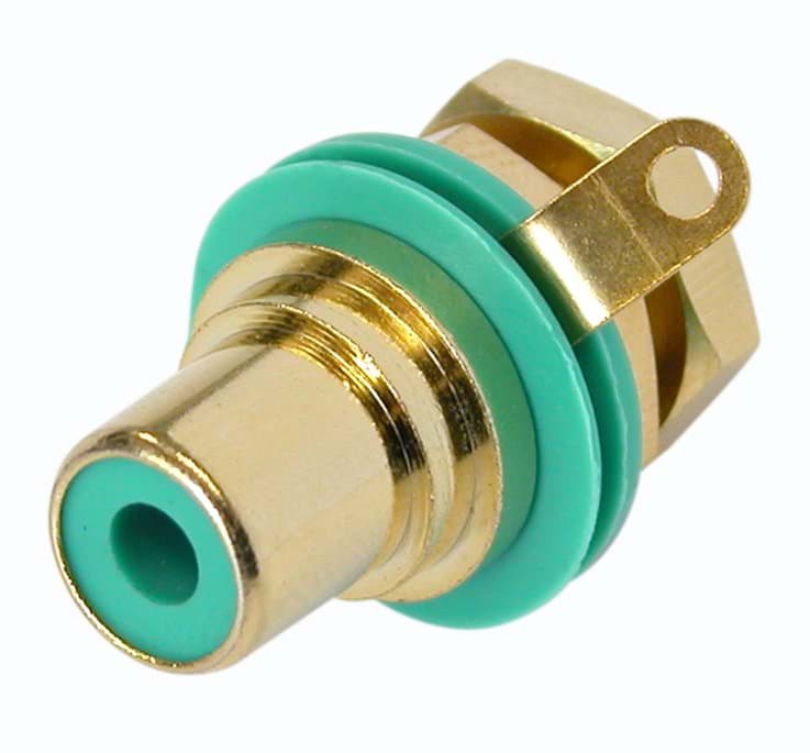 Picture of RCA chassis+isolatie goud/groen
