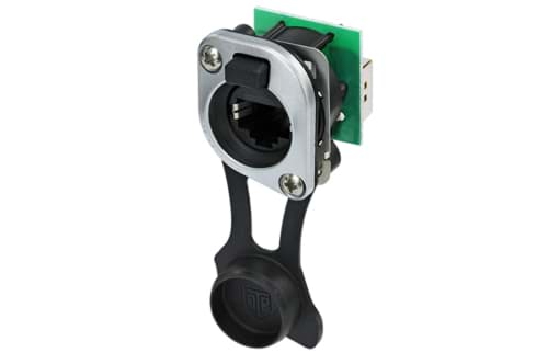 Picture of etherCON cat5e chassis-D RJ45 TOP IP65 chroom