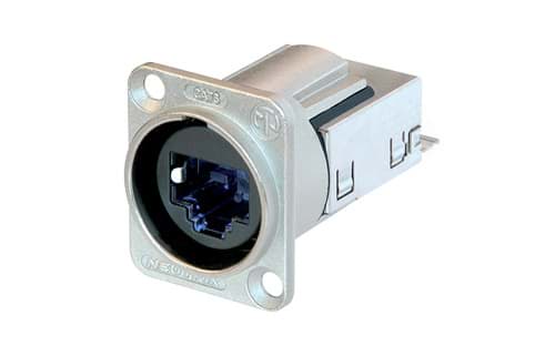 Picture of etherCON Push-Pull IP65 CAT6 10G chassis IDC D-shape nikkel