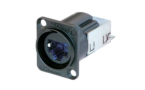 Picture of etherCON Push-Pull IP65 CAT6 10G chassis IDC D-shape black