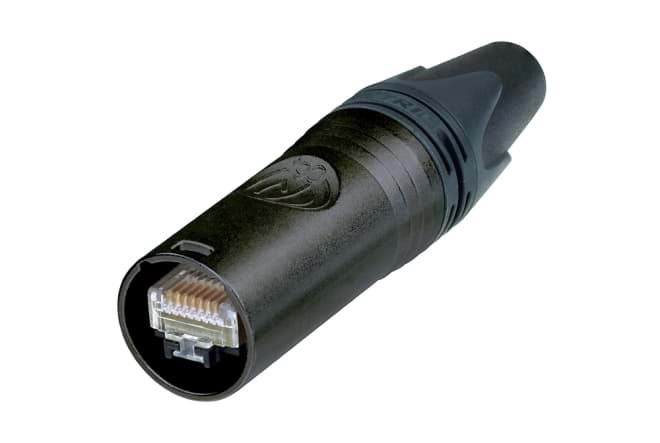 Picture of etherCON CAT6A IP65 cable connector black insulation wire d>1.1mm