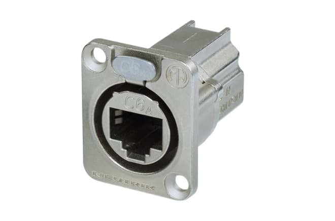 Picture of etherCON CAT6A chassis D-shape RJ45 nickel