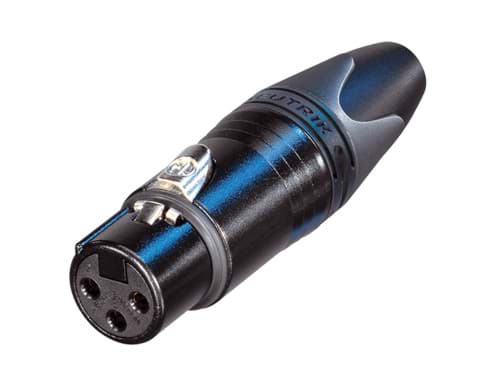 Picture of XLR kabeldeel 3 pin bus zwarte behuizing zilvercontacten krimp