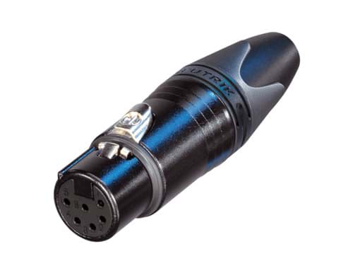 Picture of XLR kabeldeel 6 pin bus zwarte behuizing zilvercontacten XX